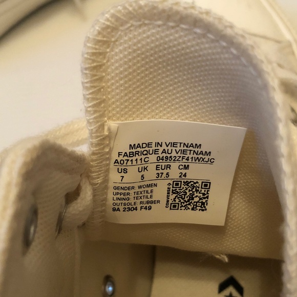 Converse ladies high top sneakers cream 7 size - Picture 5 of 8